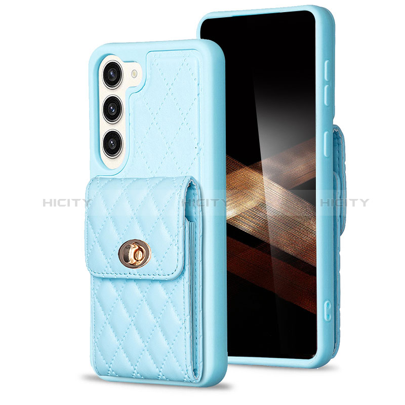 Custodia Silicone Morbida In Pelle Cover BF4 per Samsung Galaxy S24 Plus 5G Azzurro