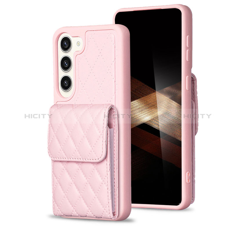 Custodia Silicone Morbida In Pelle Cover BF5 per Samsung Galaxy S24 Plus 5G Oro Rosa