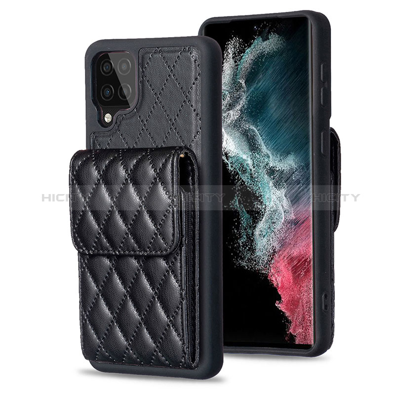 Custodia Silicone Morbida In Pelle Cover BF6 per Samsung Galaxy A12 Nacho Nero