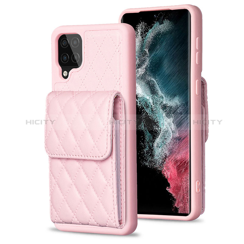 Custodia Silicone Morbida In Pelle Cover BF6 per Samsung Galaxy A12 Oro Rosa