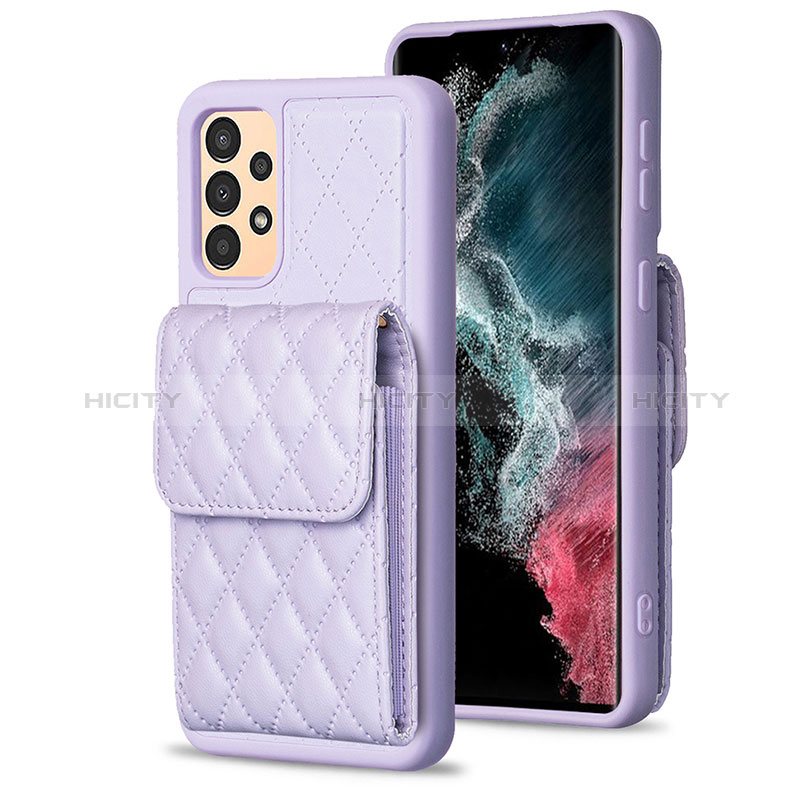 Custodia Silicone Morbida In Pelle Cover BF6 per Samsung Galaxy A13 4G Lavanda