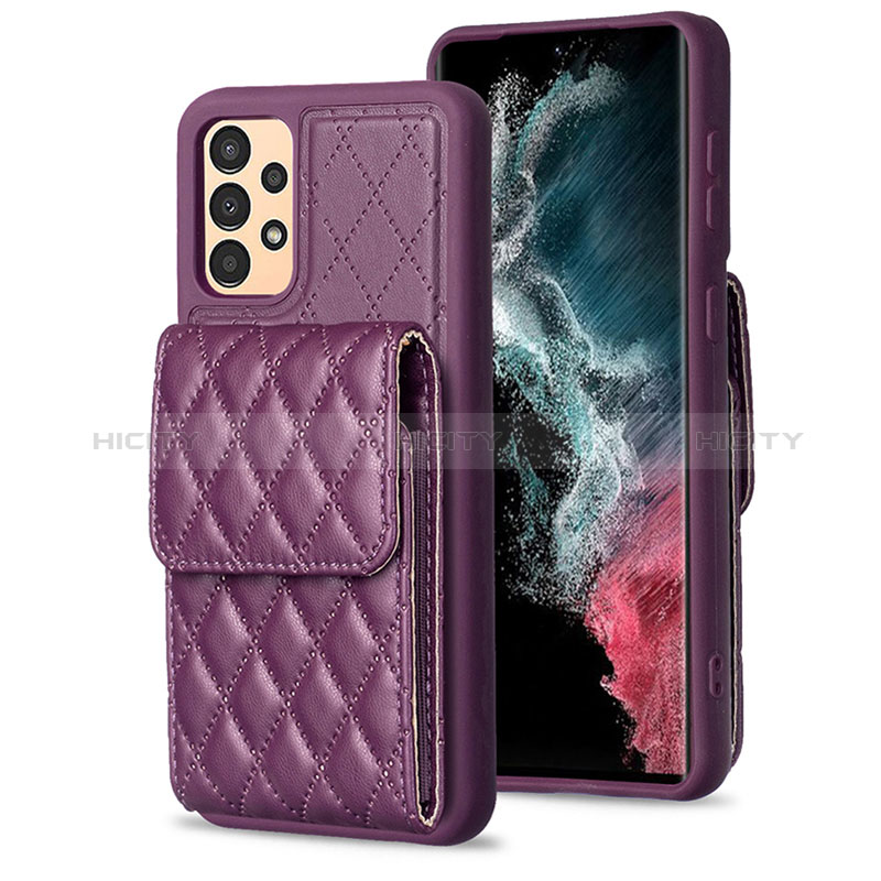 Custodia Silicone Morbida In Pelle Cover BF6 per Samsung Galaxy A13 4G Viola