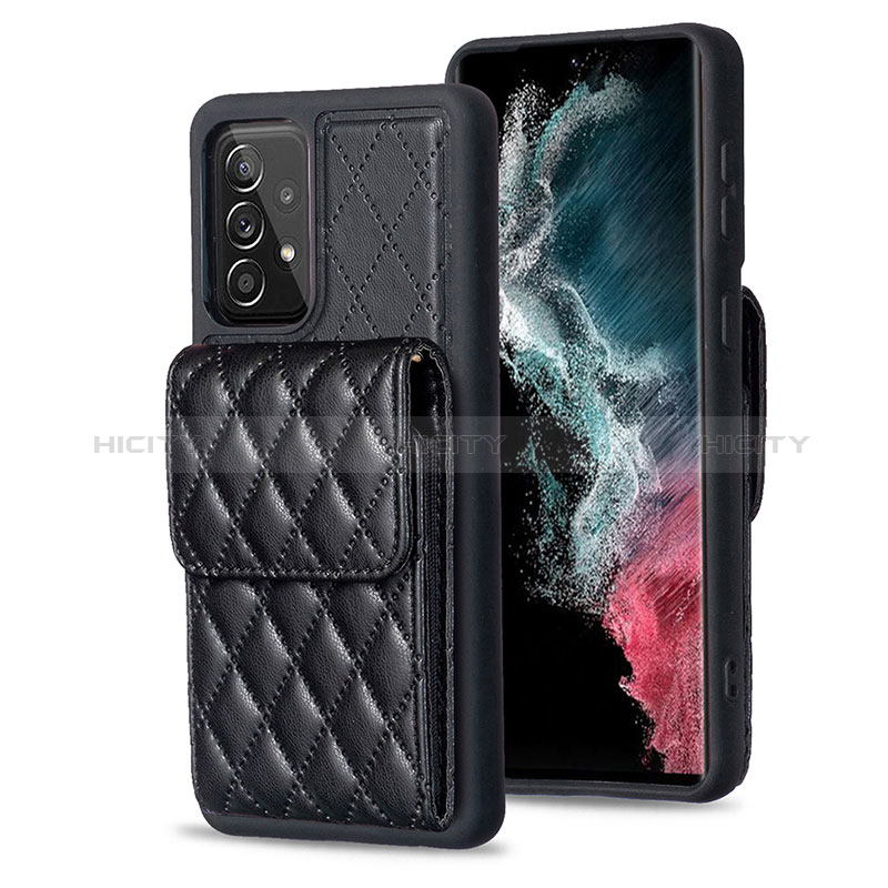 Custodia Silicone Morbida In Pelle Cover BF6 per Samsung Galaxy A52 5G Nero