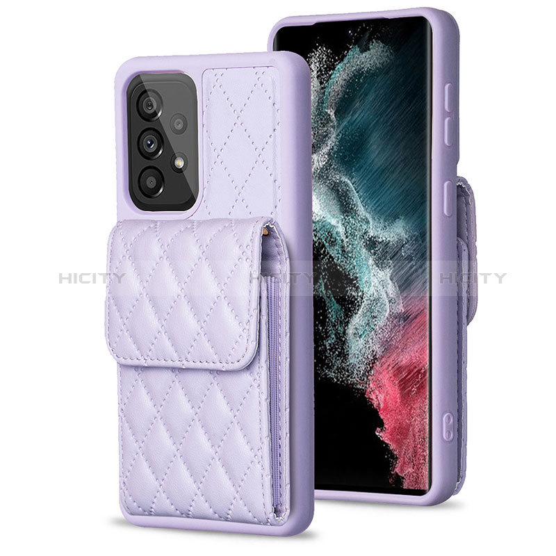 Custodia Silicone Morbida In Pelle Cover BF6 per Samsung Galaxy A53 5G Lavanda