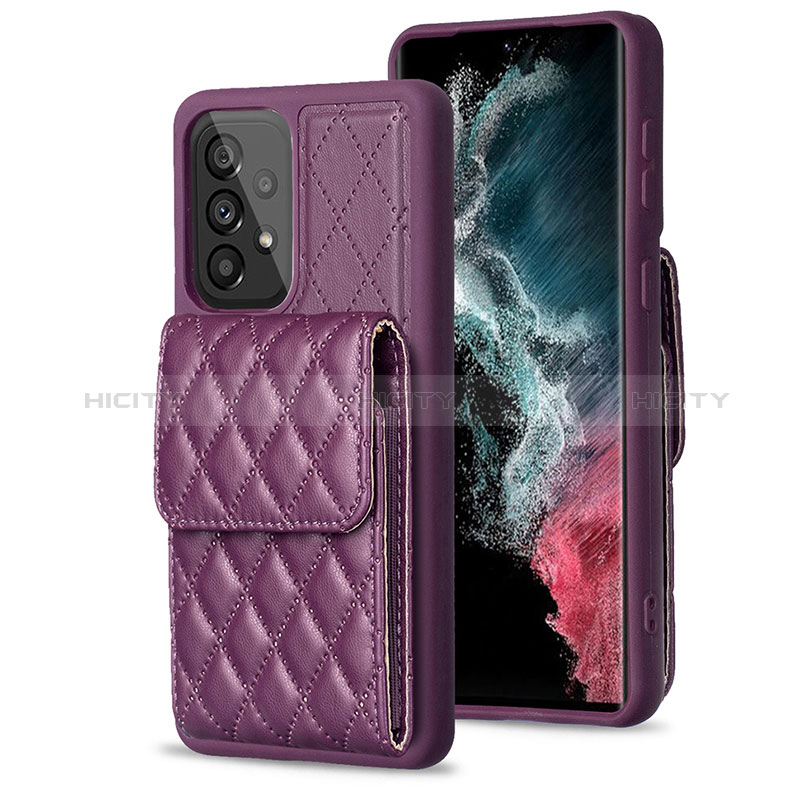 Custodia Silicone Morbida In Pelle Cover BF6 per Samsung Galaxy A53 5G Viola