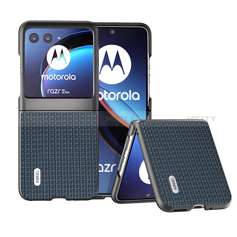 Custodia Silicone Morbida In Pelle Cover BH4 per Motorola Moto Razr 40 Ultra 5G Blu