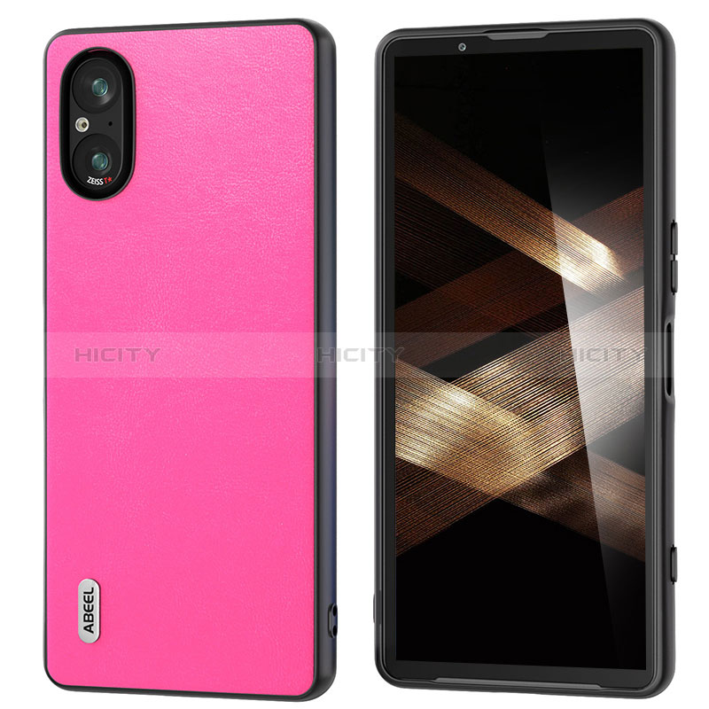 Custodia Silicone Morbida In Pelle Cover BH4 per Sony Xperia 5 V Rosa Caldo