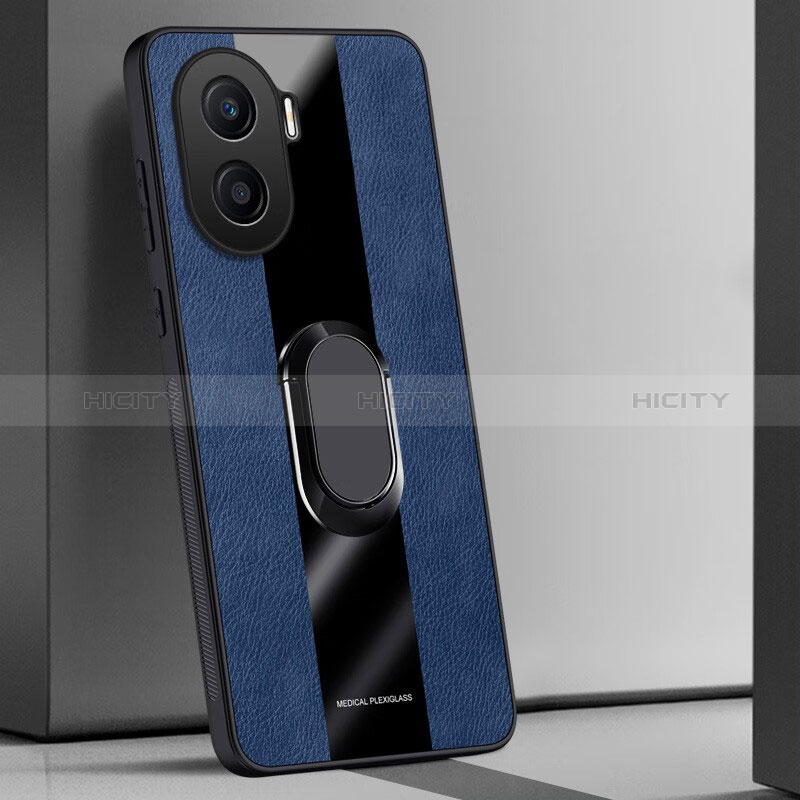 Custodia Silicone Morbida In Pelle Cover con Magnetico Anello Supporto PB1 per Huawei Honor X7a