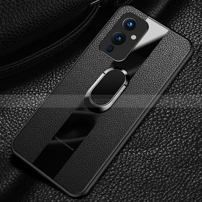 Custodia Silicone Morbida In Pelle Cover con Magnetico Anello Supporto PB1 per OnePlus 9 5G