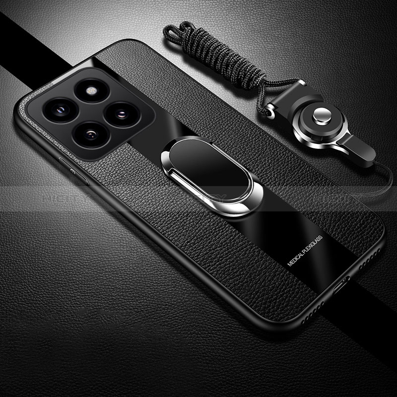 Custodia Silicone Morbida In Pelle Cover con Magnetico Anello Supporto PB1 per Xiaomi Mi 14 Pro 5G