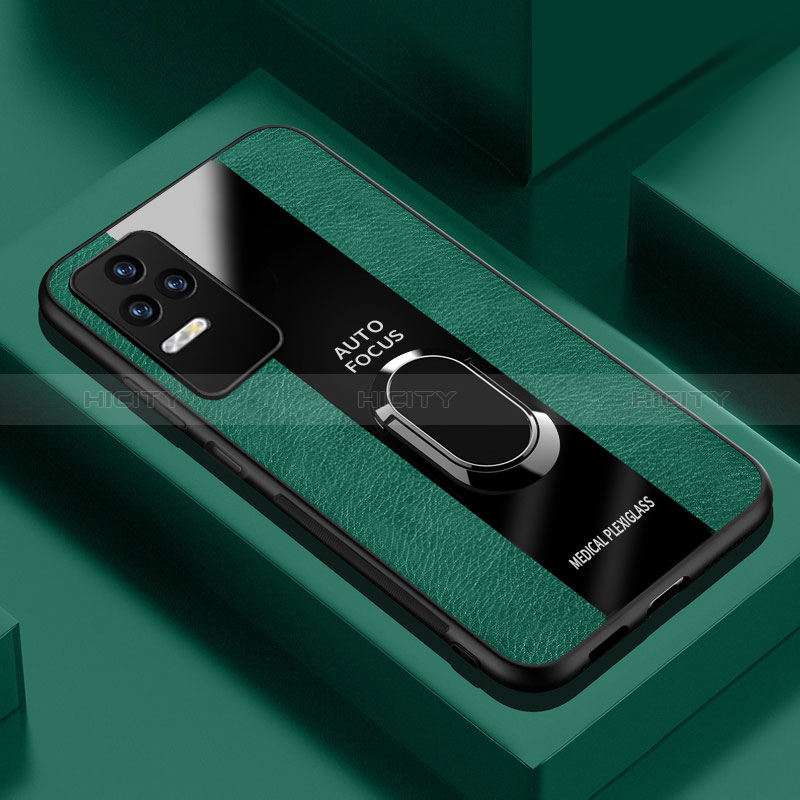 Custodia Silicone Morbida In Pelle Cover con Magnetico Anello Supporto PB1 per Xiaomi Poco F4 5G Verde