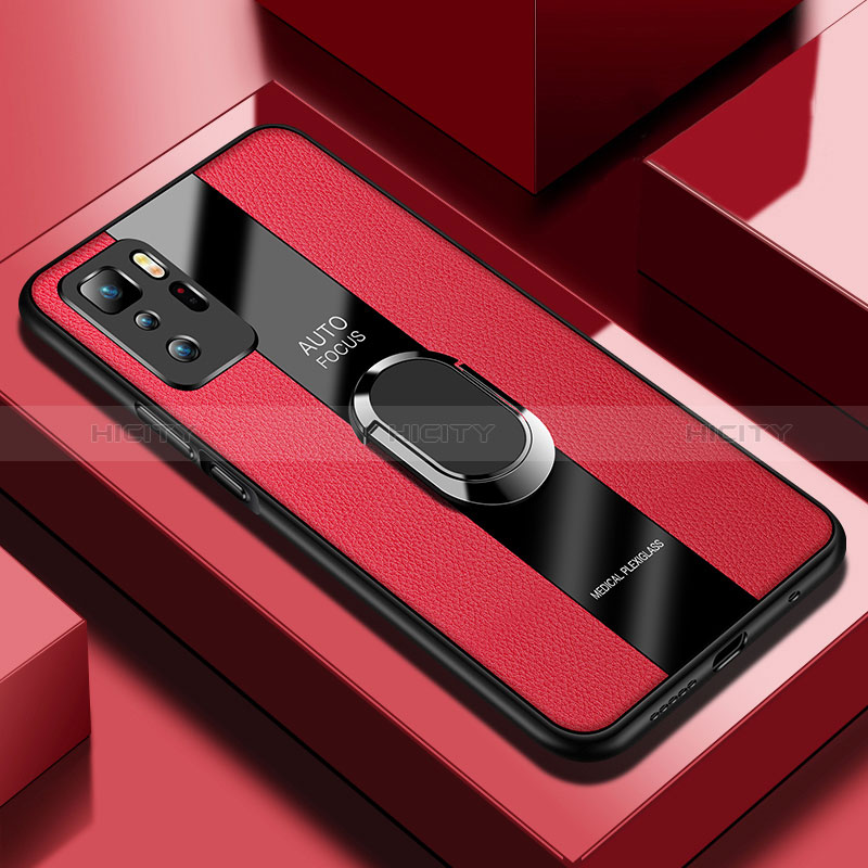 Custodia Silicone Morbida In Pelle Cover con Magnetico Anello Supporto PB1 per Xiaomi Poco X3 GT 5G Rosso