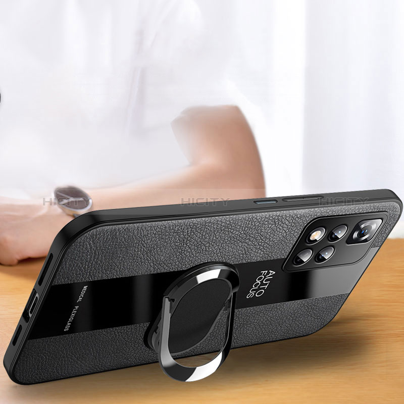 Custodia Silicone Morbida In Pelle Cover con Magnetico Anello Supporto PB1 per Xiaomi Poco X4 NFC