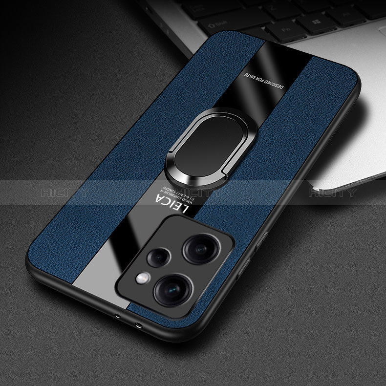 Custodia Silicone Morbida In Pelle Cover con Magnetico Anello Supporto PB1 per Xiaomi Poco X5 Pro 5G