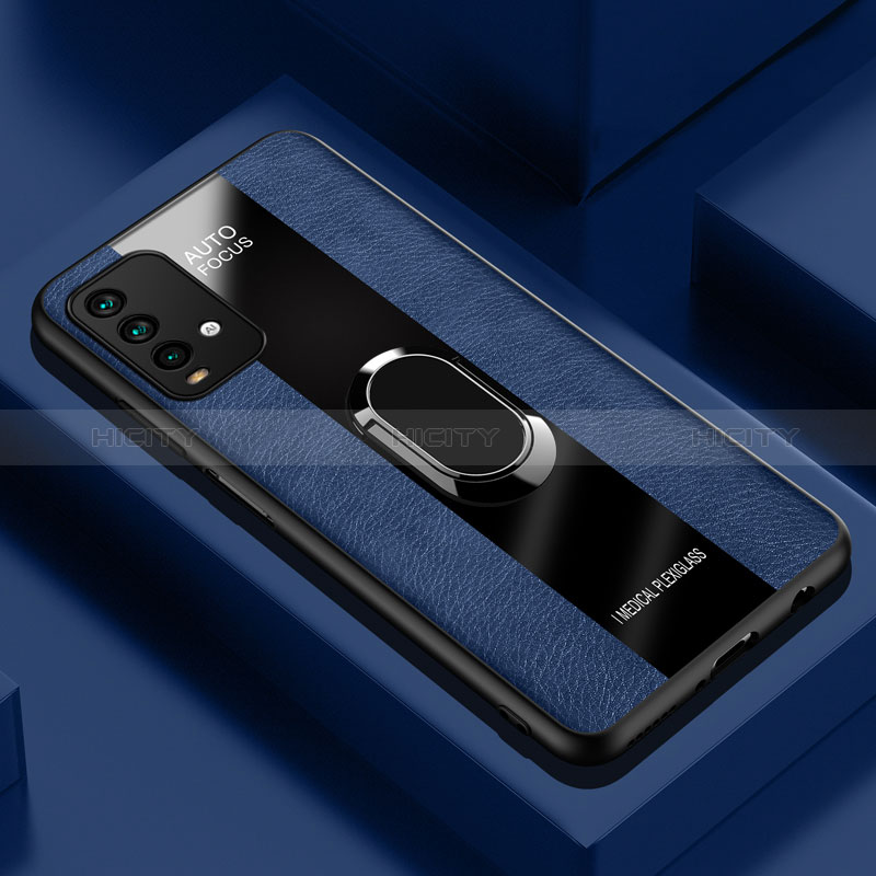 Custodia Silicone Morbida In Pelle Cover con Magnetico Anello Supporto PB1 per Xiaomi Redmi 9 Power