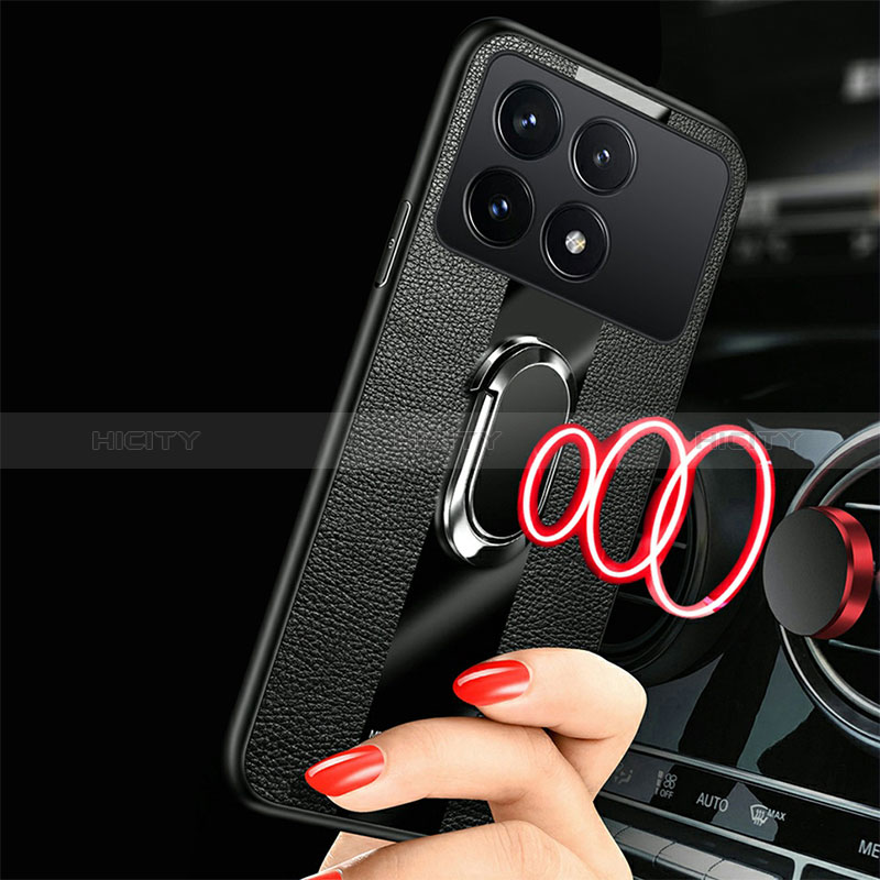 Custodia Silicone Morbida In Pelle Cover con Magnetico Anello Supporto PB1 per Xiaomi Redmi K70 Pro 5G