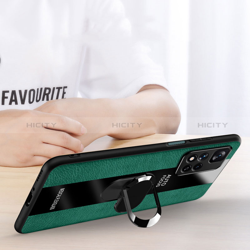 Custodia Silicone Morbida In Pelle Cover con Magnetico Anello Supporto PB1 per Xiaomi Redmi Note 11 4G (2021)