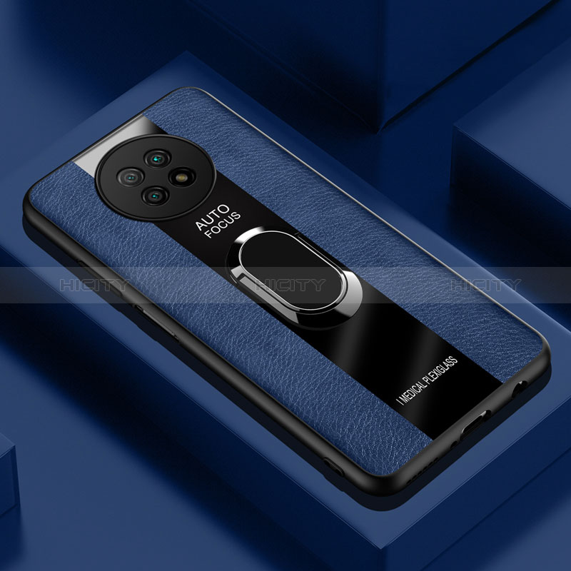 Custodia Silicone Morbida In Pelle Cover con Magnetico Anello Supporto PB1 per Xiaomi Redmi Note 9 5G