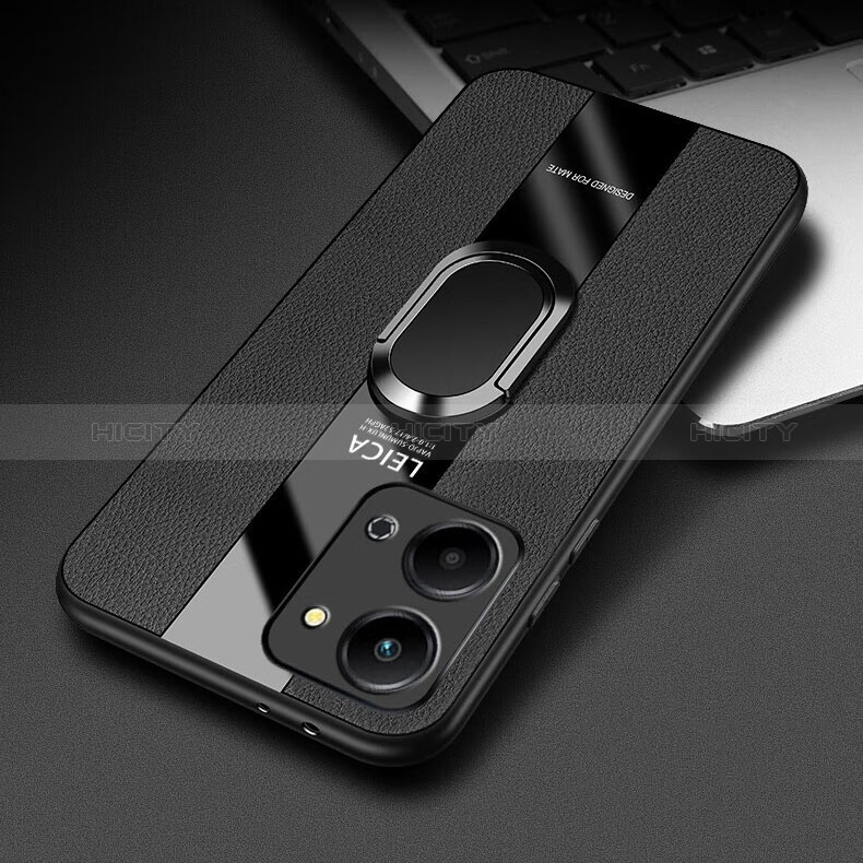 Custodia Silicone Morbida In Pelle Cover con Magnetico Anello Supporto PB2 per Huawei Honor X7a