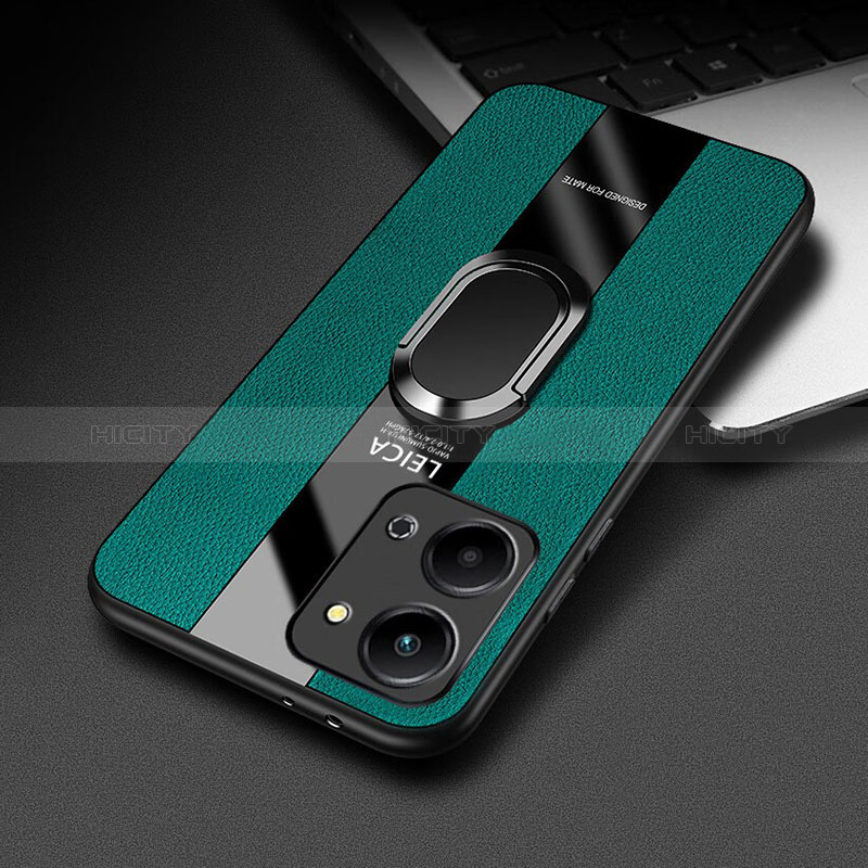 Custodia Silicone Morbida In Pelle Cover con Magnetico Anello Supporto PB2 per Huawei Honor X7a