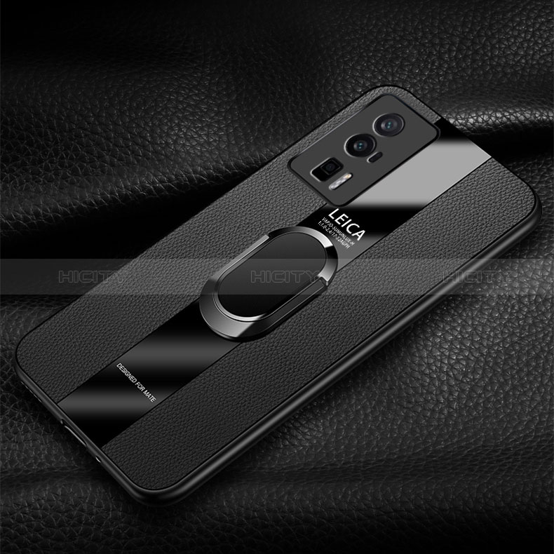 Custodia Silicone Morbida In Pelle Cover con Magnetico Anello Supporto PB2 per Xiaomi Poco F5 Pro 5G