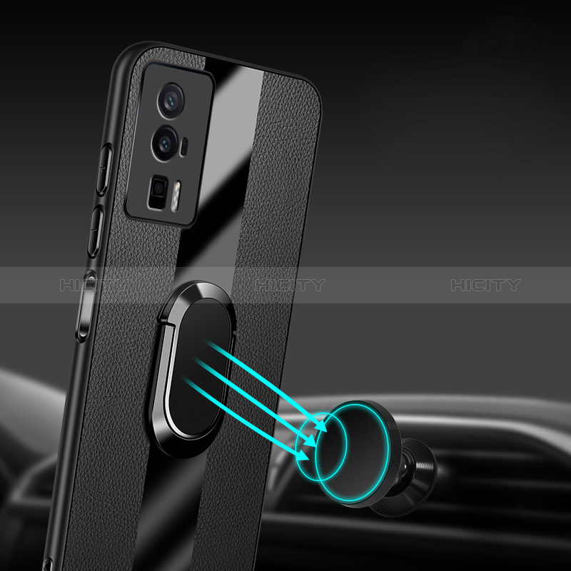 Custodia Silicone Morbida In Pelle Cover con Magnetico Anello Supporto PB2 per Xiaomi Redmi K60 5G