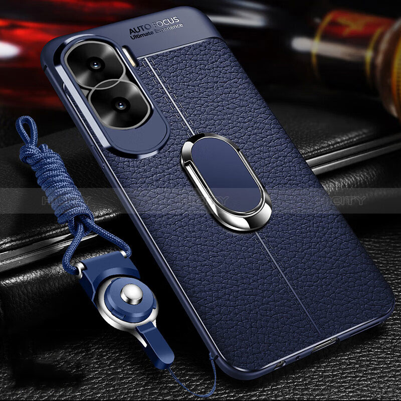 Custodia Silicone Morbida In Pelle Cover con Magnetico Anello Supporto per Huawei Honor X50i 5G