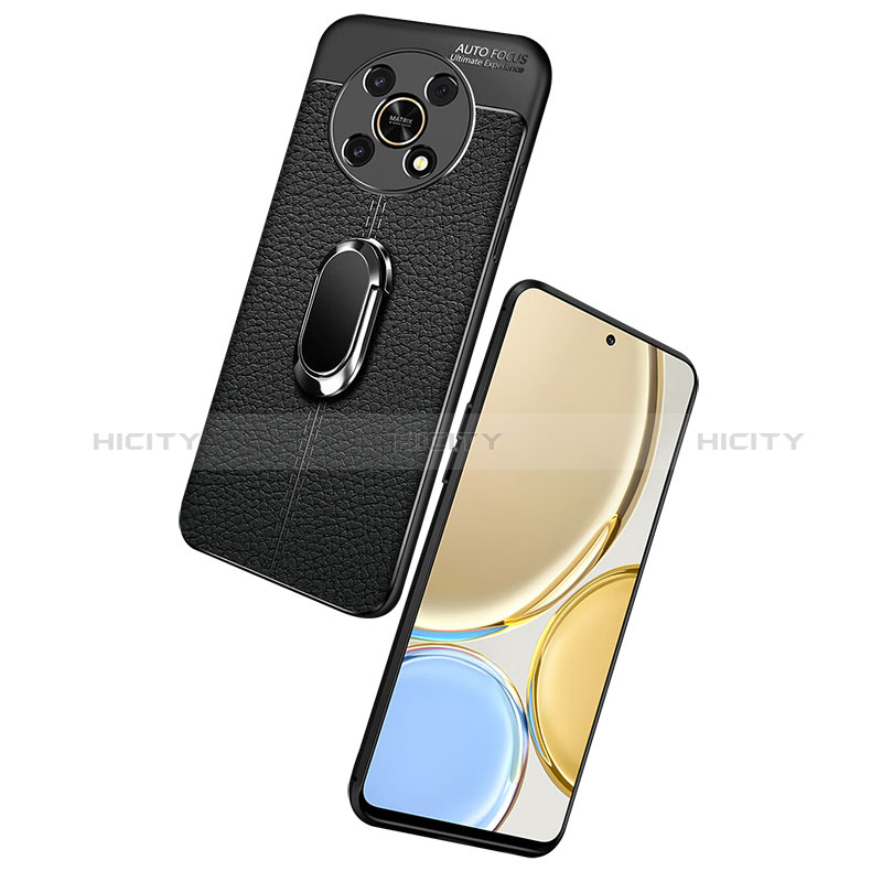 Custodia Silicone Morbida In Pelle Cover con Magnetico Anello Supporto per Huawei Honor X9 5G