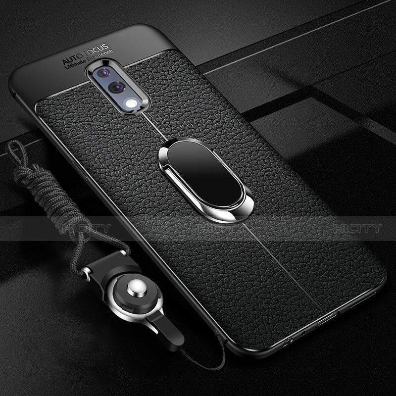 Custodia Silicone Morbida In Pelle Cover con Magnetico Anello Supporto per Oppo K3 Nero