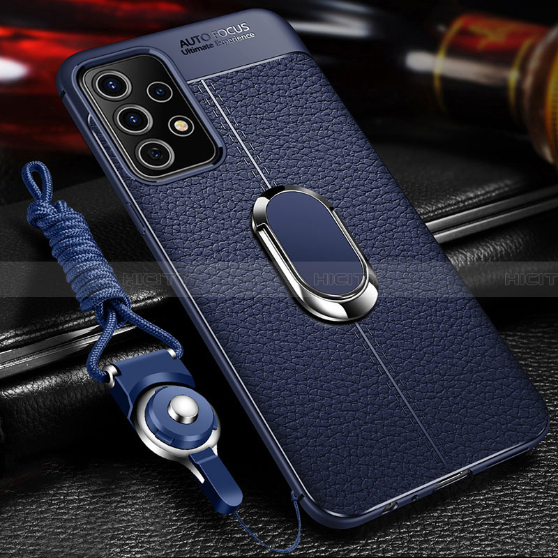 Custodia Silicone Morbida In Pelle Cover con Magnetico Anello Supporto per Samsung Galaxy A32 4G