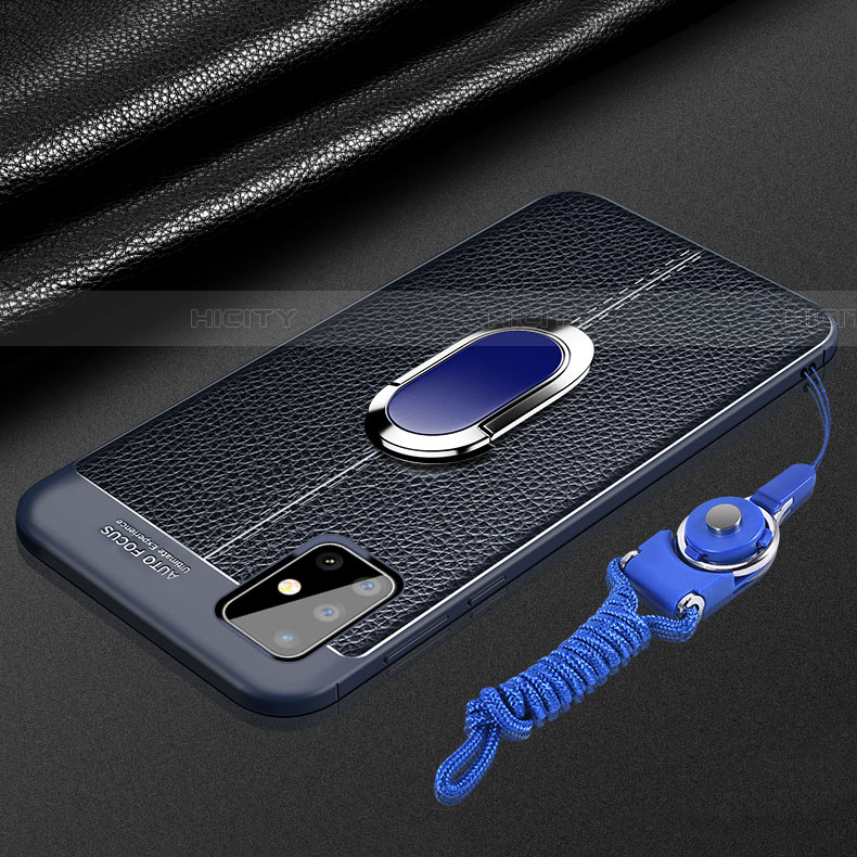 Custodia Silicone Morbida In Pelle Cover con Magnetico Anello Supporto per Samsung Galaxy A71 5G