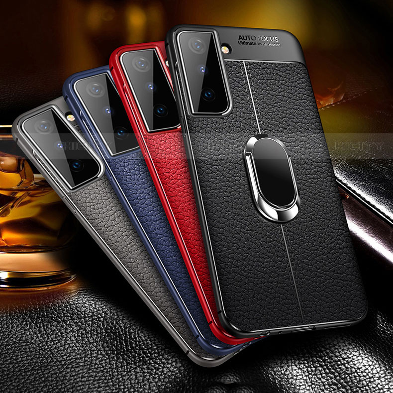 Custodia Silicone Morbida In Pelle Cover con Magnetico Anello Supporto per Samsung Galaxy S22 Plus 5G