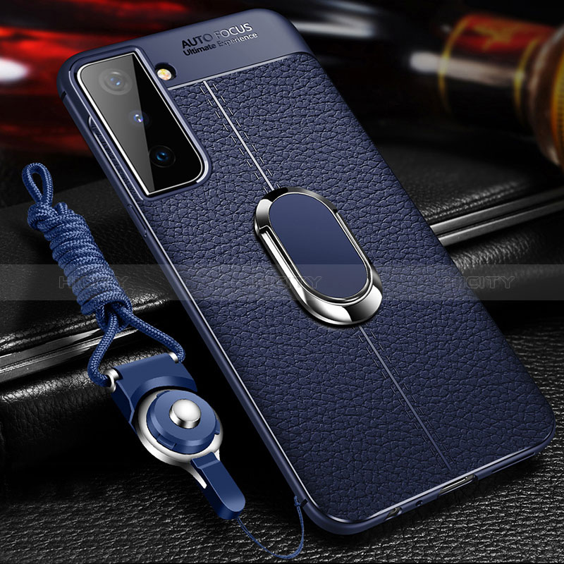 Custodia Silicone Morbida In Pelle Cover con Magnetico Anello Supporto per Samsung Galaxy S25 Plus 5G