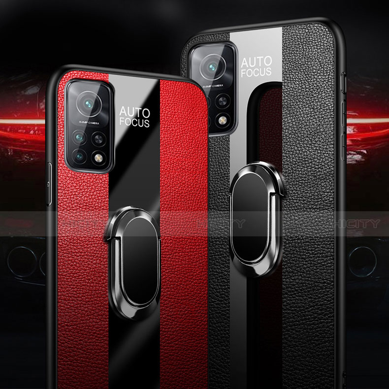 Custodia Silicone Morbida In Pelle Cover con Magnetico Anello Supporto per Xiaomi Mi 10T 5G