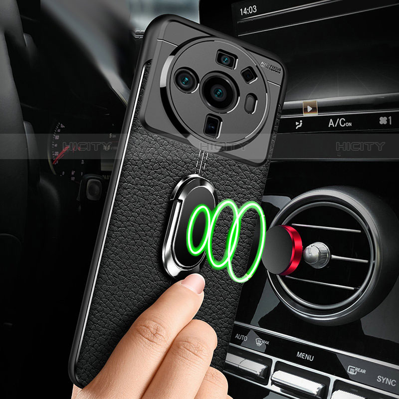 Custodia Silicone Morbida In Pelle Cover con Magnetico Anello Supporto per Xiaomi Mi 12S Ultra 5G