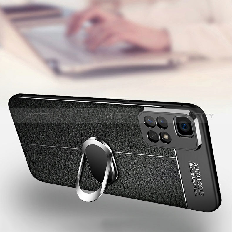 Custodia Silicone Morbida In Pelle Cover con Magnetico Anello Supporto per Xiaomi Redmi 10 4G