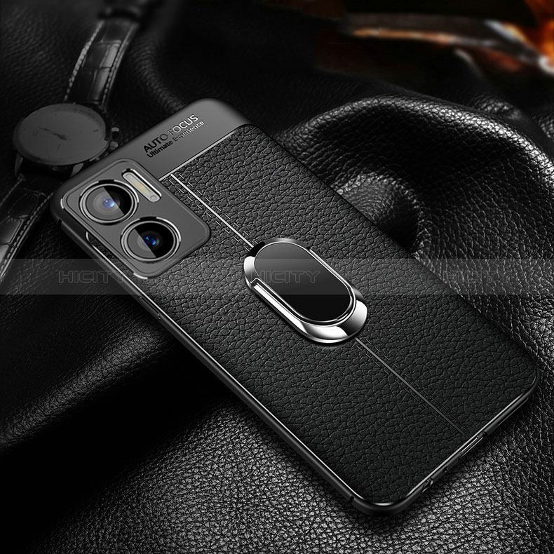 Custodia Silicone Morbida In Pelle Cover con Magnetico Anello Supporto per Xiaomi Redmi 10 5G