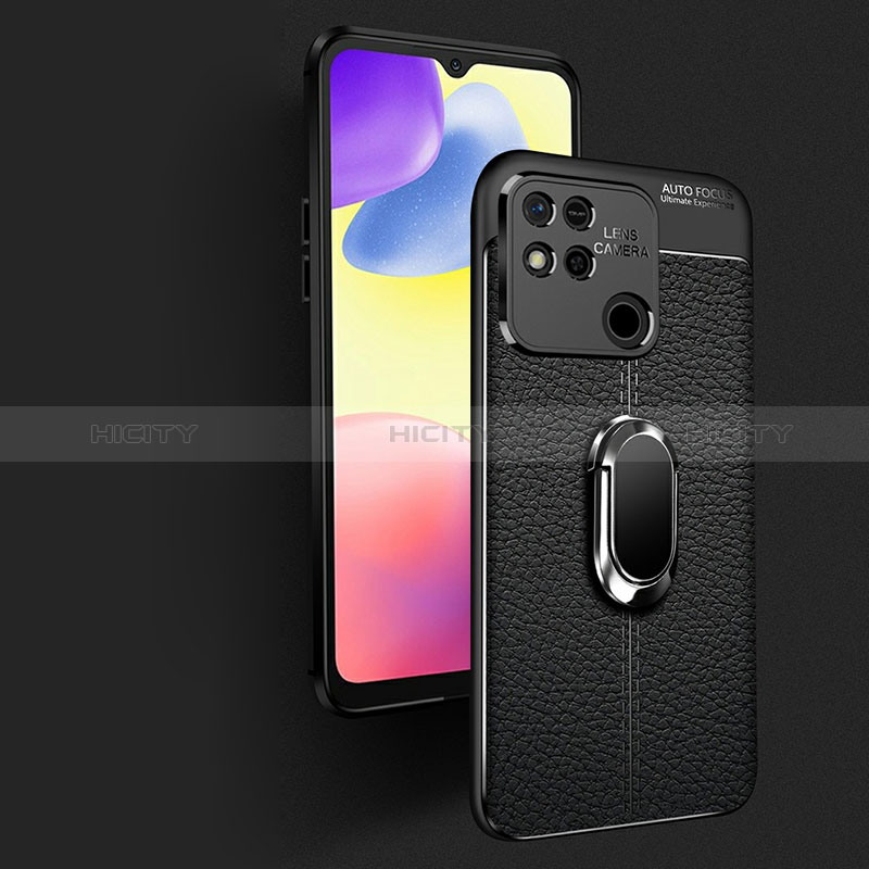 Custodia Silicone Morbida In Pelle Cover con Magnetico Anello Supporto per Xiaomi Redmi 9C NFC