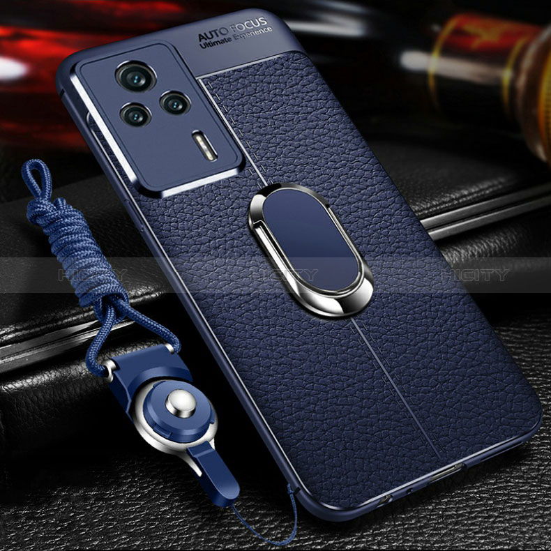 Custodia Silicone Morbida In Pelle Cover con Magnetico Anello Supporto per Xiaomi Redmi K60E 5G