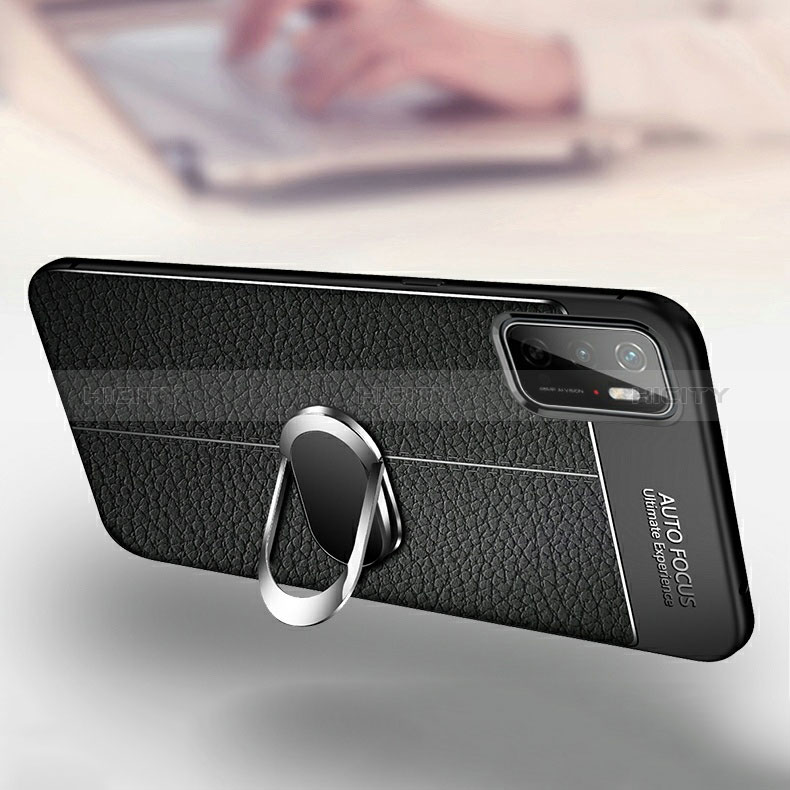 Custodia Silicone Morbida In Pelle Cover con Magnetico Anello Supporto per Xiaomi Redmi Note 10 5G