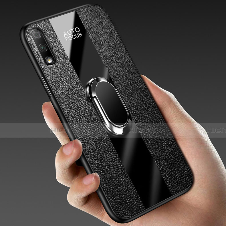 Custodia Silicone Morbida In Pelle Cover con Magnetico Anello Supporto S01 per Huawei P Smart Z (2019)