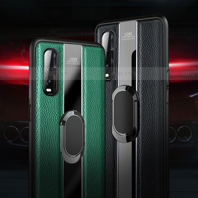 Custodia Silicone Morbida In Pelle Cover con Magnetico Anello Supporto S01 per Oppo Find X2