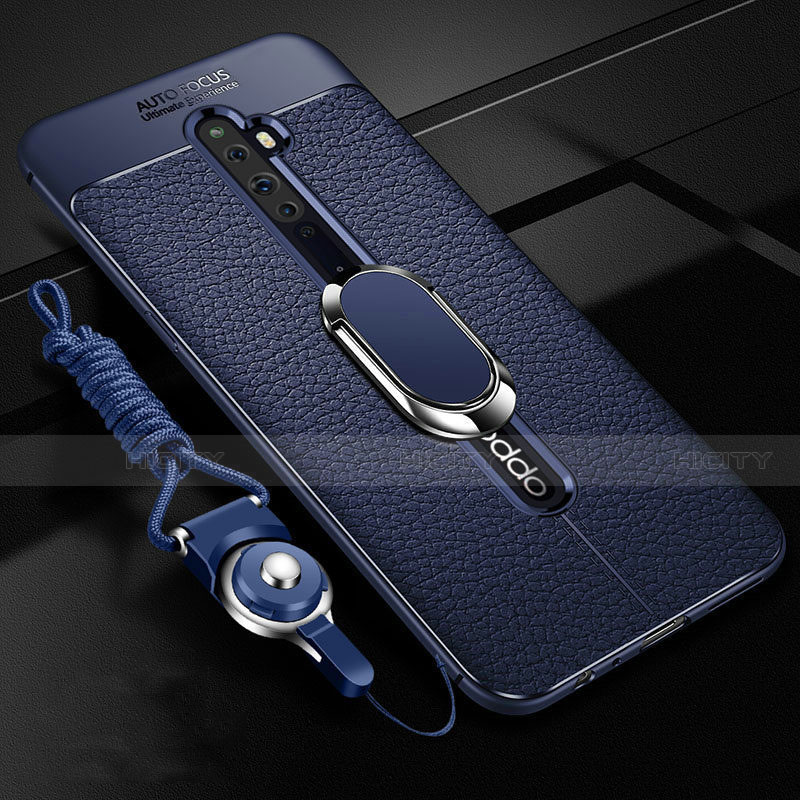 Custodia Silicone Morbida In Pelle Cover con Magnetico Anello Supporto S01 per Oppo Reno2 Z