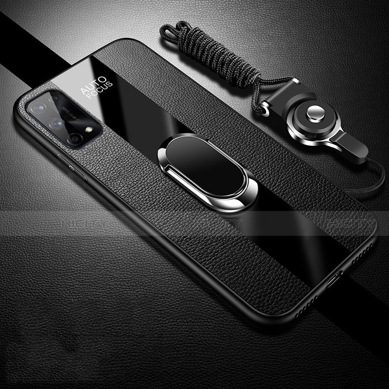 Custodia Silicone Morbida In Pelle Cover con Magnetico Anello Supporto S02 per Oppo K7x 5G Nero