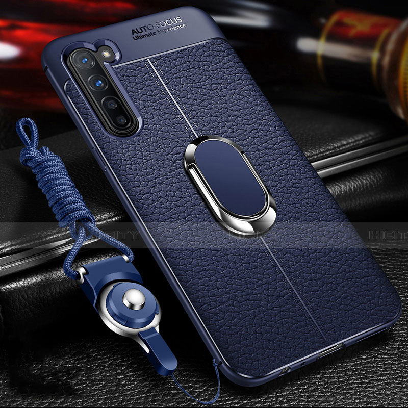 Custodia Silicone Morbida In Pelle Cover con Magnetico Anello Supporto S02 per Oppo Reno3