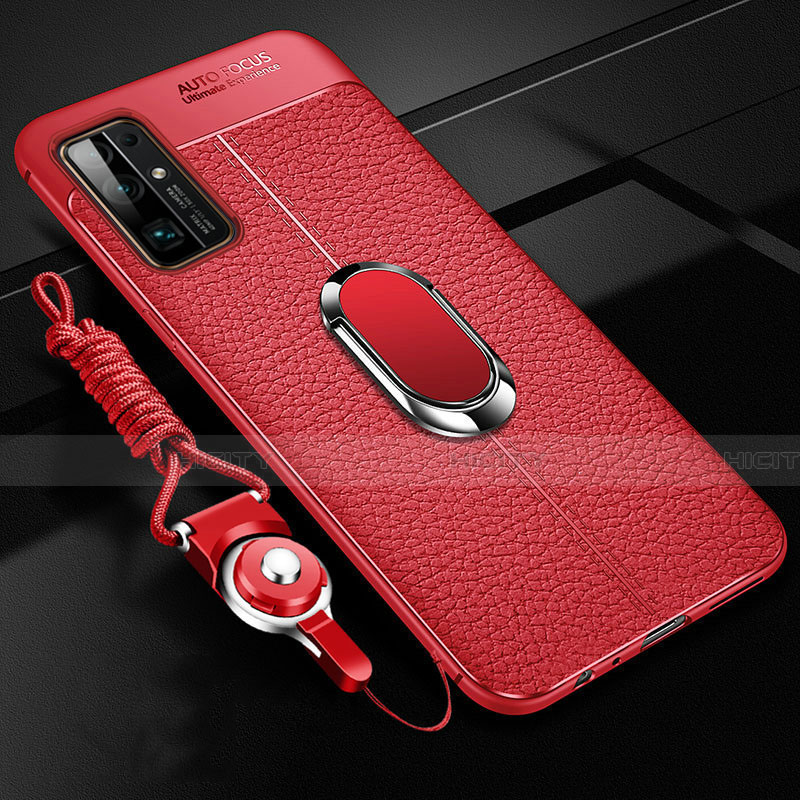 Custodia Silicone Morbida In Pelle Cover con Magnetico Anello Supporto S03 per Huawei Honor 30