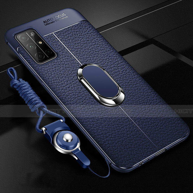 Custodia Silicone Morbida In Pelle Cover con Magnetico Anello Supporto S03 per Huawei Honor 30S