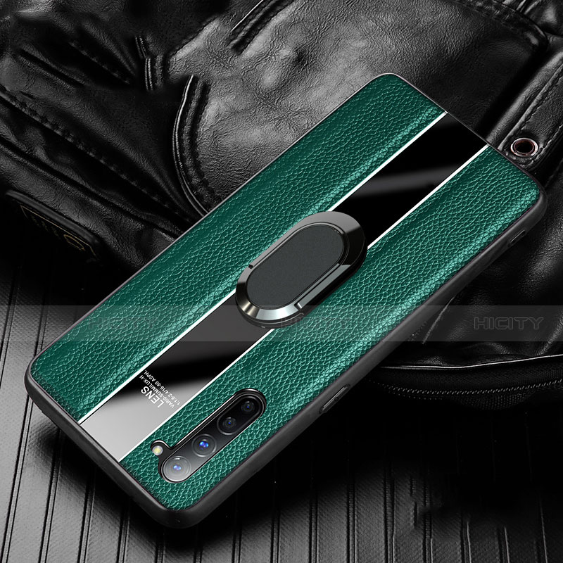 Custodia Silicone Morbida In Pelle Cover con Magnetico Anello Supporto S03 per Oppo K7 5G Verde