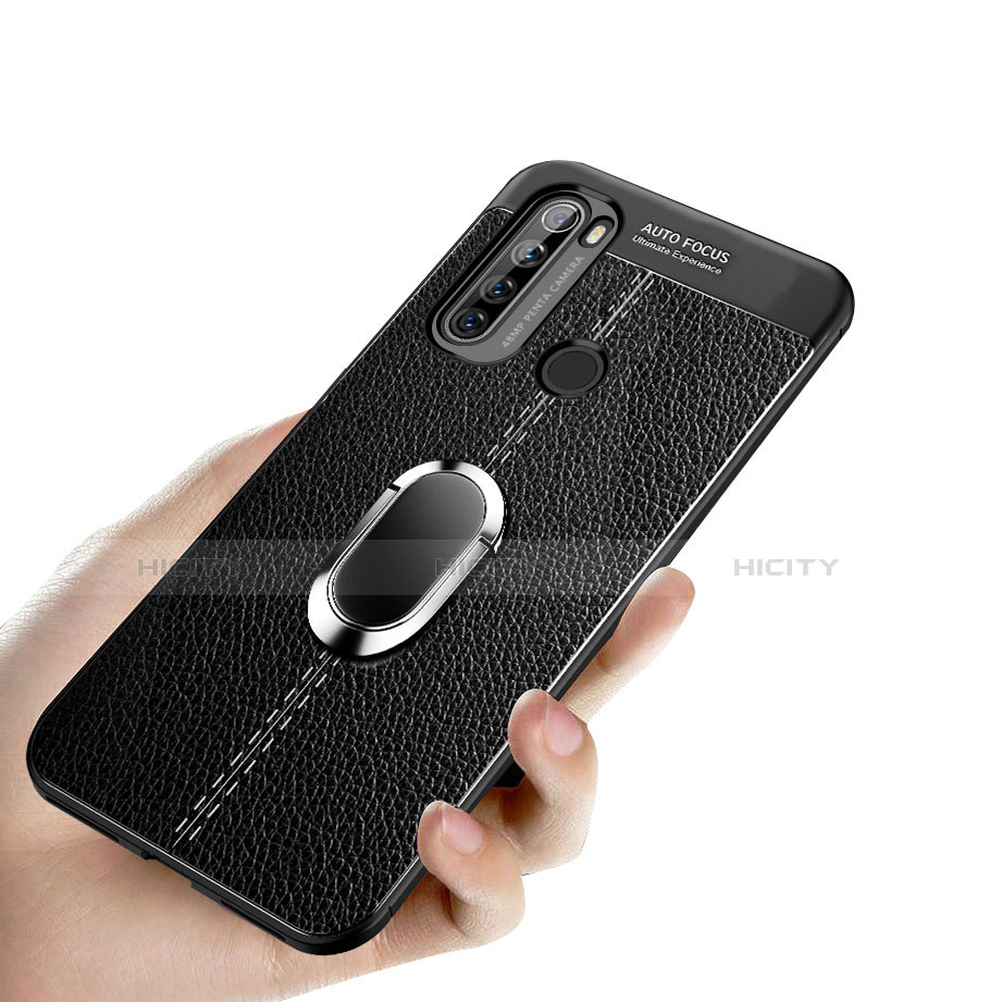 Custodia Silicone Morbida In Pelle Cover con Magnetico Anello Supporto S03 per Xiaomi Redmi Note 8 (2021)