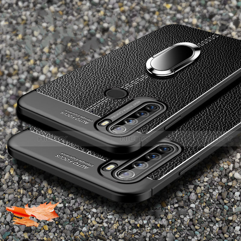 Custodia Silicone Morbida In Pelle Cover con Magnetico Anello Supporto S03 per Xiaomi Redmi Note 8